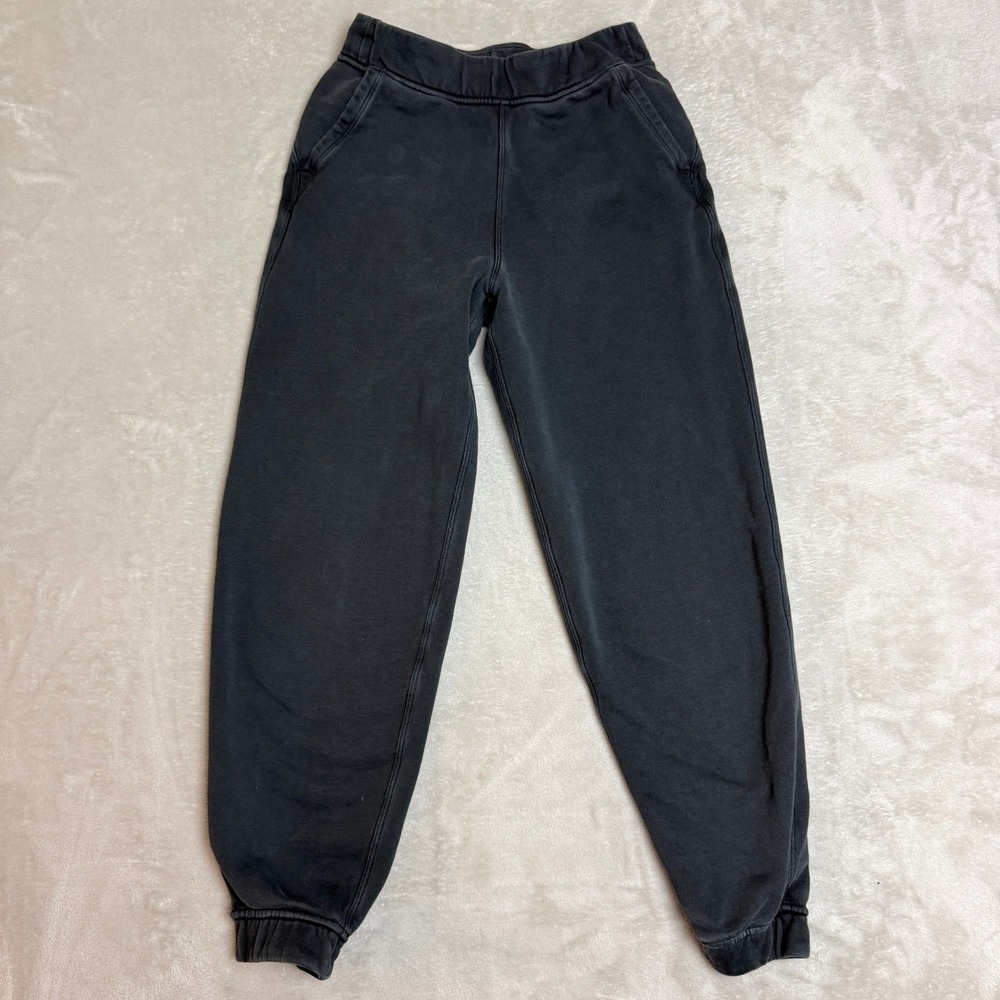 Lululemon Scuba Relaxed High Rise Jogger Women 2 Black Washed Athleisure Active